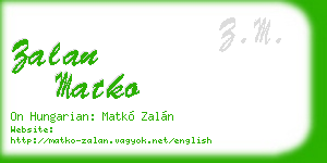 zalan matko business card